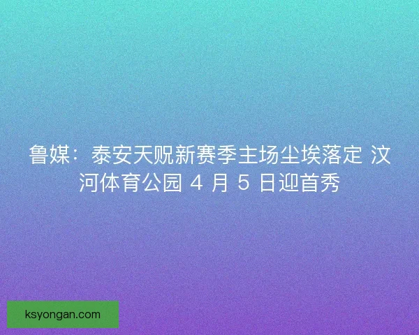 鲁媒：泰安天贶新赛季主场尘埃落定 汶河体育公园 4 月 5 日迎首秀