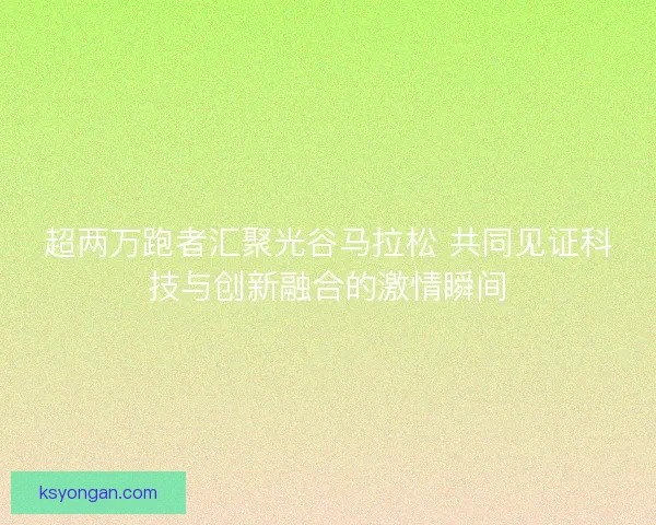 超两万跑者汇聚光谷马拉松 共同见证科技与创新融合的激情瞬间